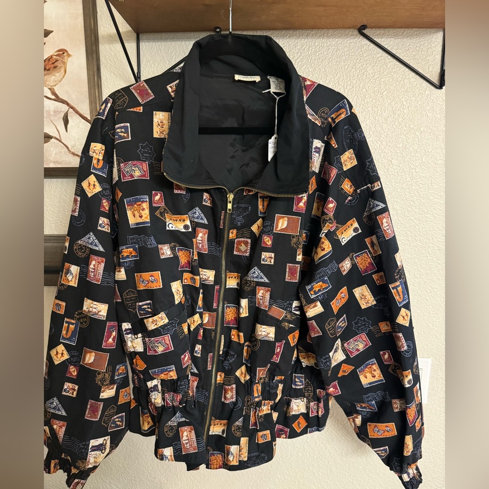 Vintage Stamp Bomber Jacket
